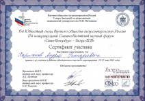 Сертификат участника международного Славяно-Балтийского научного форума