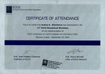 Сертификат участника 11th ECCO Educational Workshop