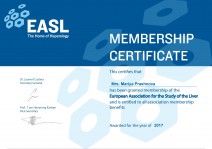 Membership Certificate EASL 2017