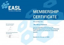 Membership Certificate EASL 2016