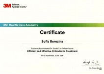 Certificate of course completion «Efficient and Effective Orthodontic Treatment»