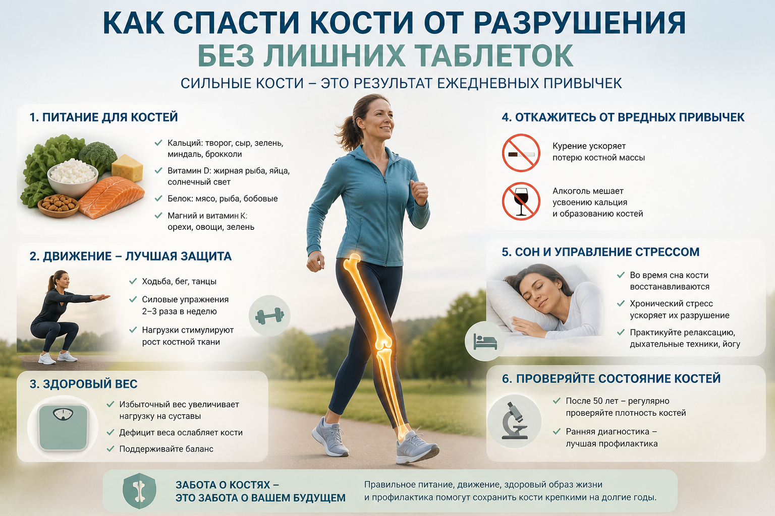 Хрупкий баланс: как спасти кости от разрушения без лишних таблеток