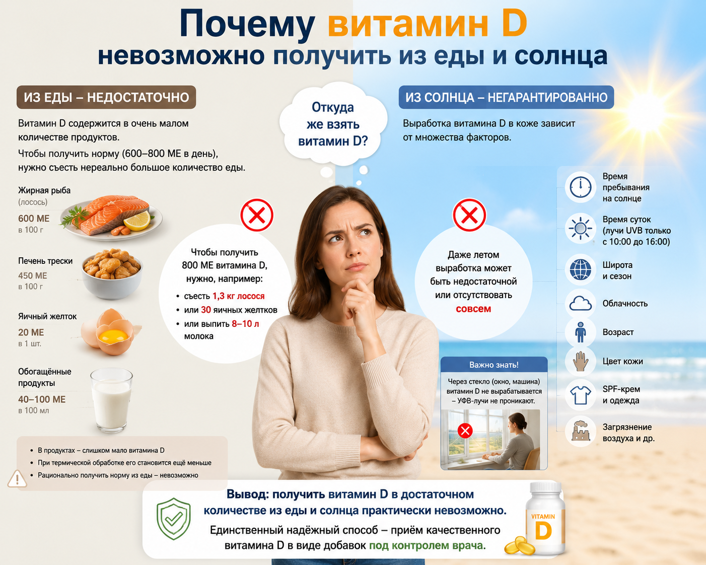 Исключение из правил. Почему витамин D невозможно получить из еды и солнца