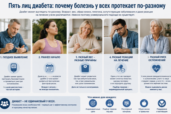 Пять лиц диабета: почему болезнь у всех протекает по-разному